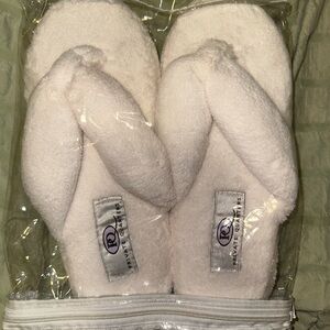White Plush Slippers